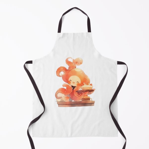 Item preview, Funny Cartoon Cute Octopus Barista designed and sold by cArtToonShop.