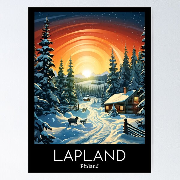 Item preview, A Vintage Travel Illustration of Lapland - Finland  designed and sold by GoodOldVintage.