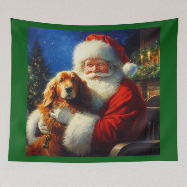 Item preview, Christmas Santa Claus with Dogs 4 designed and sold by CrankyOldDude.