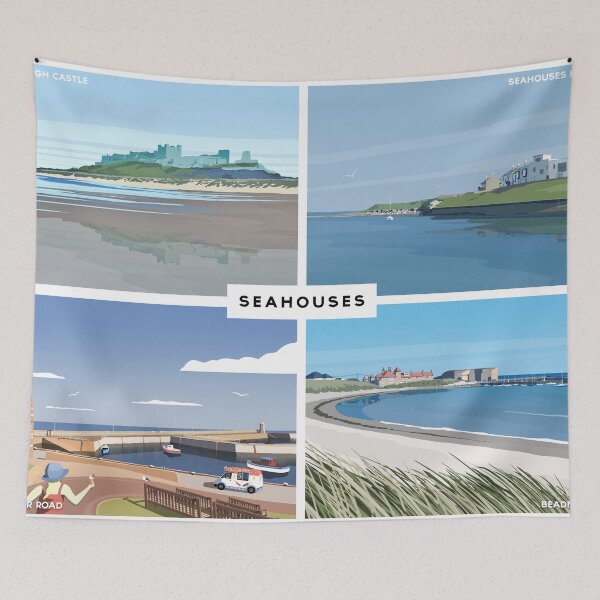 Item preview, Seahouses Art Print designed and sold by Richard O'Neill Art.