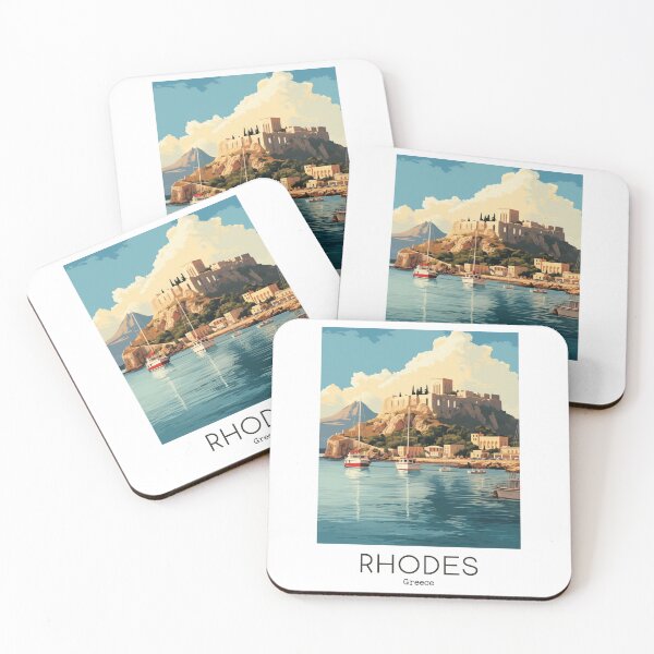 Item preview, A Vintage Travel Illustration of Rhodes - Greece  designed and sold by GoodOldVintage.