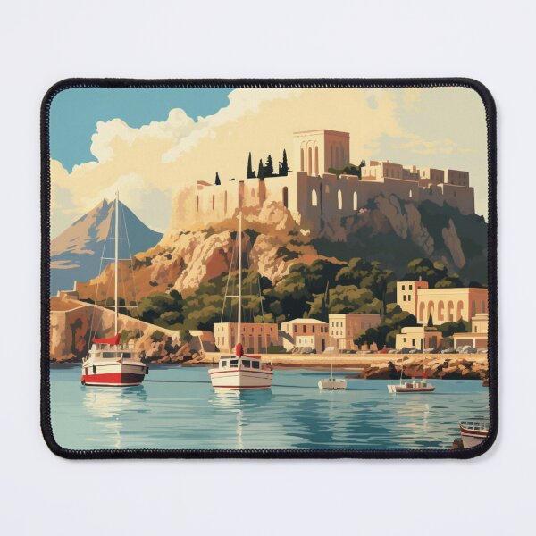 Item preview, A Vintage Travel Illustration of Rhodes - Greece designed and sold by GoodOldVintage.