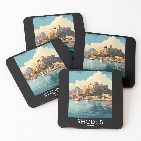 Item preview, A Vintage Travel Illustration of Rhodes - Greece  designed and sold by GoodOldVintage.