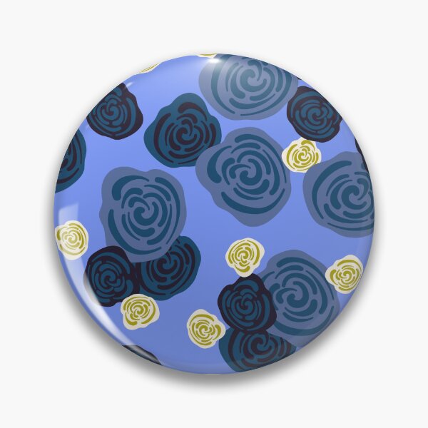Item preview, Large Abstract Roses pattern in blue color palette designed and sold by BrankaPD.