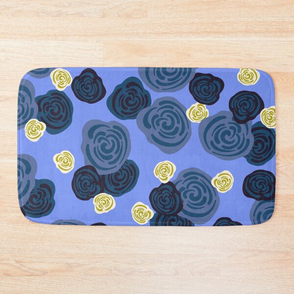 Item preview, Large Abstract Roses pattern in blue color palette designed and sold by BrankaPD.