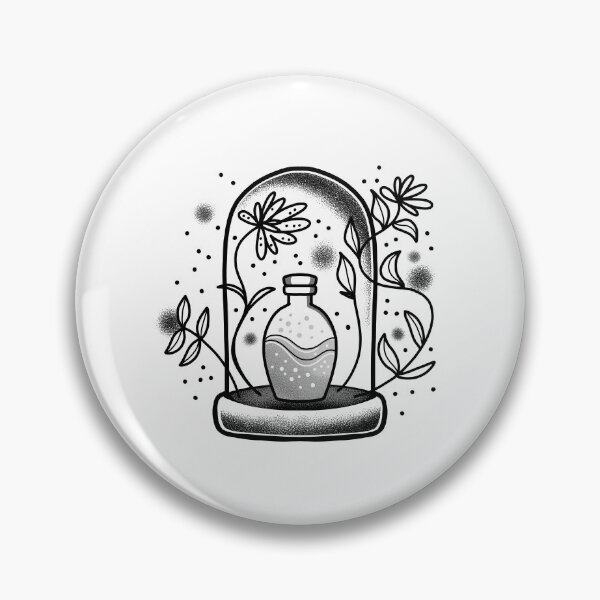 Item preview, Witchcore Boho Tattoo Glass vial poison in a Glass dome designed and sold by jazzydevil.