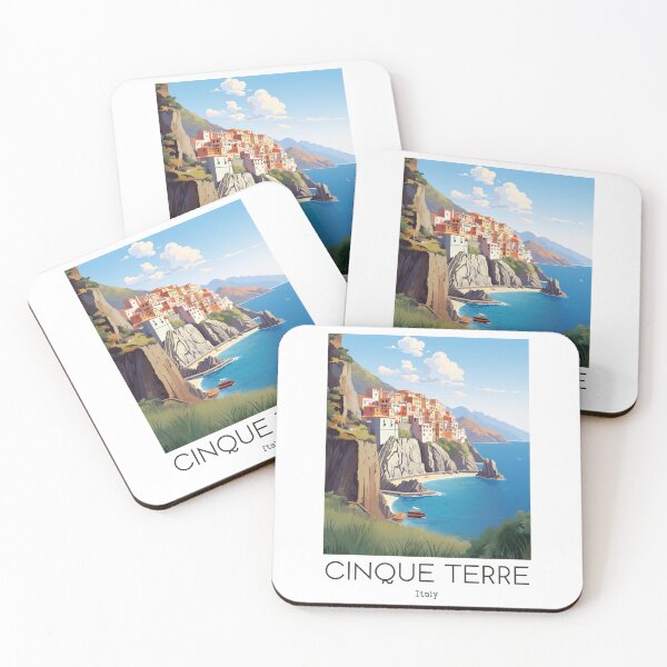 Item preview, A Vintage Travel Illustration of Cinque Terre - Italy  designed and sold by GoodOldVintage.