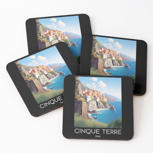 Item preview, A Vintage Travel Illustration of Cinque Terre - Italy  designed and sold by GoodOldVintage.