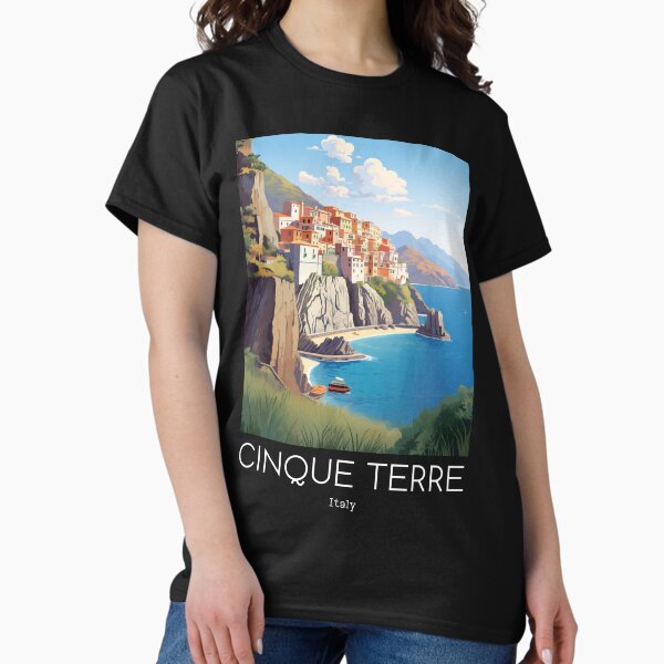 Item preview, A Vintage Travel Illustration of Cinque Terre - Italy  designed and sold by GoodOldVintage.