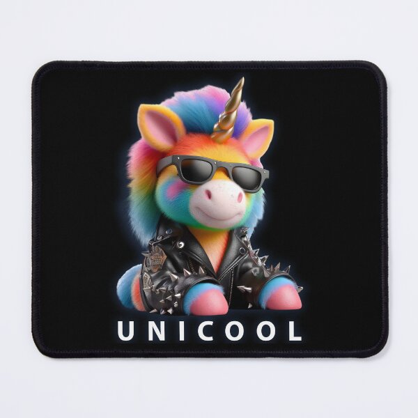 Item preview, Cute Plush Toy Unicorn wearing a Leather Jacket, Text: 'Unicool' designed and sold by shirtsmugslife.