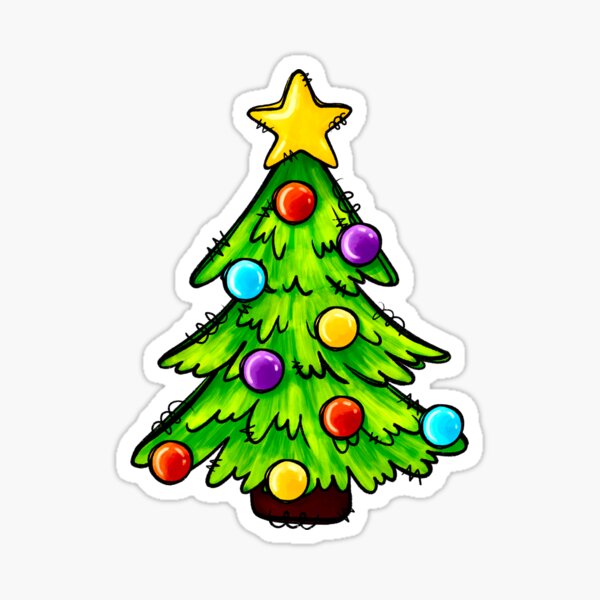 Cute Christmas Tree Sticker