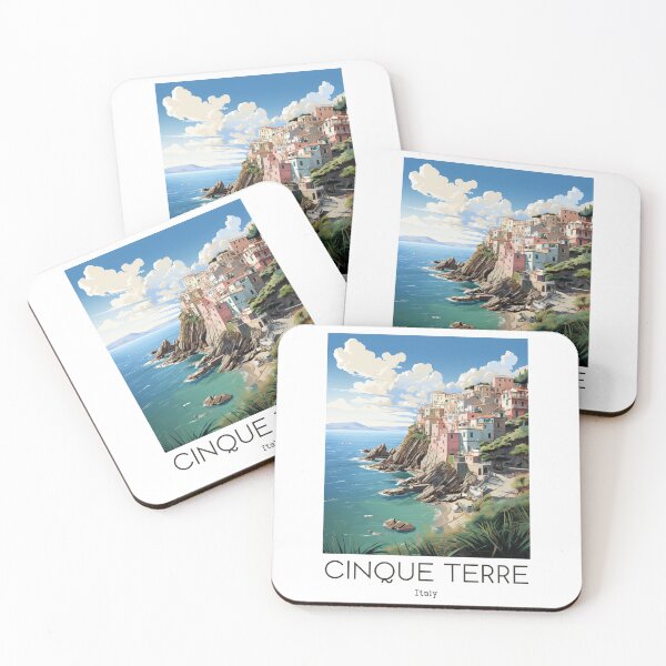 Item preview, A Vintage Travel Illustration of Cinque Terre - Italy  designed and sold by GoodOldVintage.