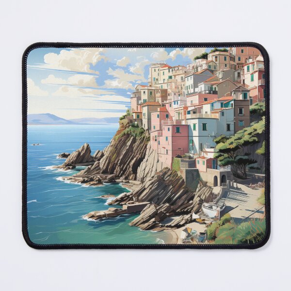 Item preview, A Vintage Travel Illustration of Cinque Terre - Italy  designed and sold by GoodOldVintage.