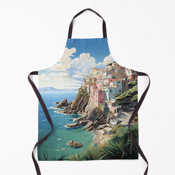 Item preview, A Vintage Travel Illustration of Cinque Terre - Italy designed and sold by GoodOldVintage.