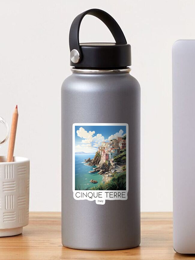 Thumbnail 1 of 3, Sticker, A Vintage Travel Illustration of Cinque Terre - Italy designed and sold by GoodOldVintage.