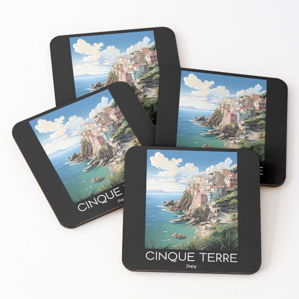 Item preview, A Vintage Travel Illustration of Cinque Terre - Italy  designed and sold by GoodOldVintage.