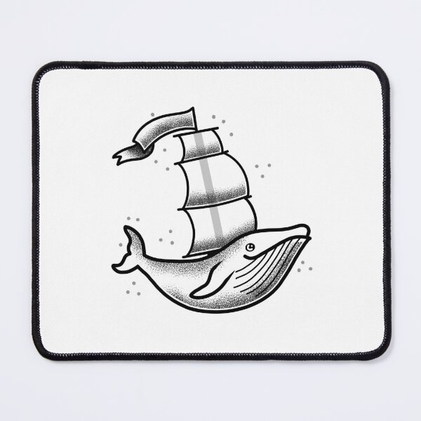 Item preview, Ocean Boho Whale Tattoo whaler ship designed and sold by jazzydevil.
