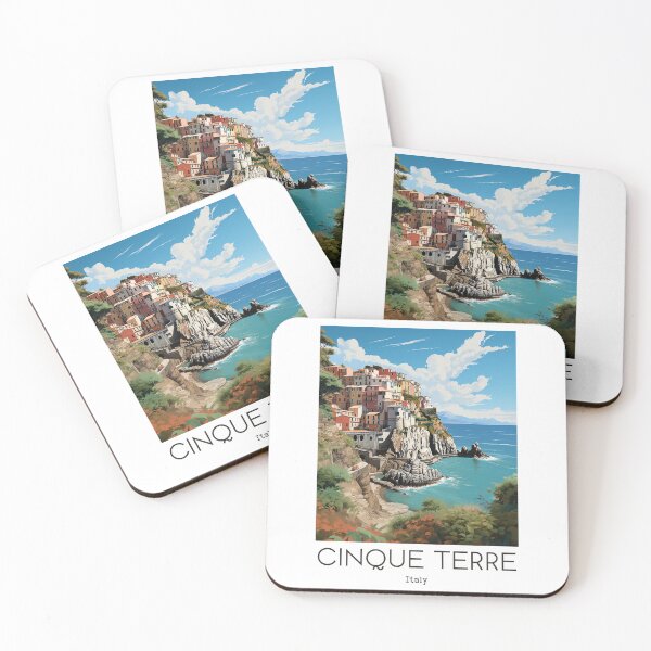 Item preview, A Vintage Travel Illustration of Cinque Terre - Italy  designed and sold by GoodOldVintage.