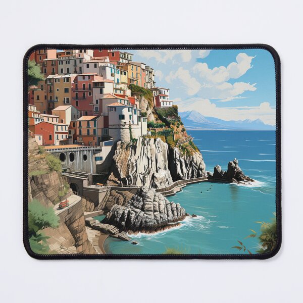 Item preview, A Vintage Travel Illustration of Cinque Terre - Italy  designed and sold by GoodOldVintage.