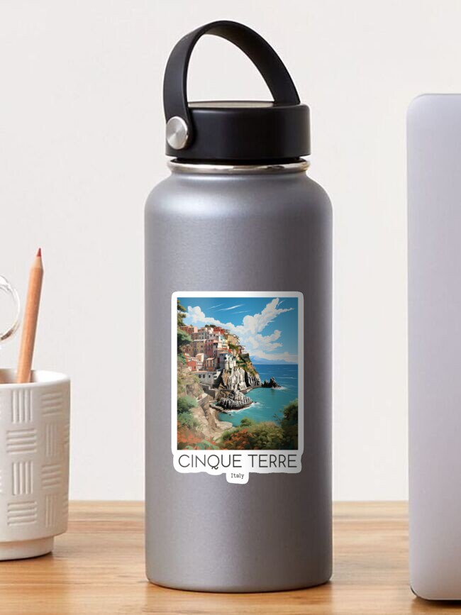 Thumbnail 1 of 3, Sticker, A Vintage Travel Illustration of Cinque Terre - Italy designed and sold by GoodOldVintage.