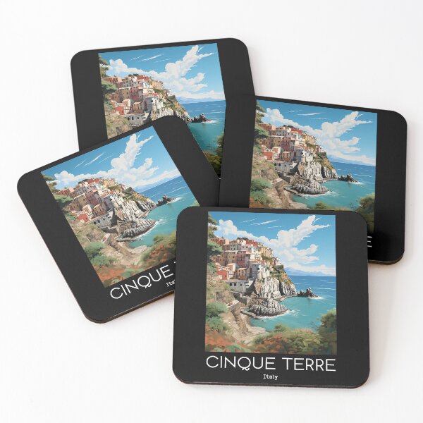 Item preview, A Vintage Travel Illustration of Cinque Terre - Italy  designed and sold by GoodOldVintage.