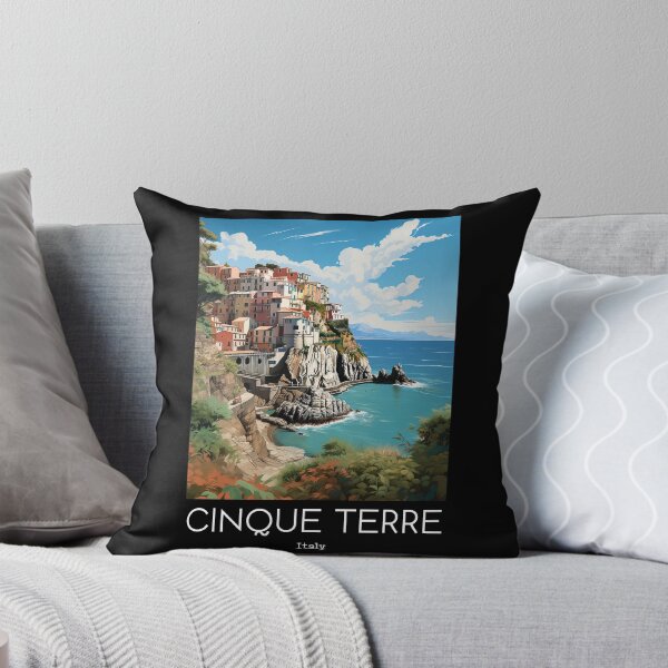 Item preview, A Vintage Travel Illustration of Cinque Terre - Italy  designed and sold by GoodOldVintage.