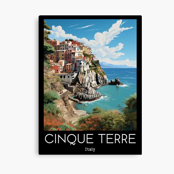 Item preview, A Vintage Travel Illustration of Cinque Terre - Italy  designed and sold by GoodOldVintage.