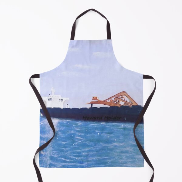 Item preview, Acrylic Painting of Iron Ore Ship getting loaded designed and sold by HowardHsArt.