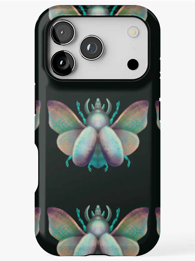 Thumbnail 1 of 4, iPhone Case, Beetle In Flight Pastel Pattern Fantasy designed and sold by FoxTreeDesign.