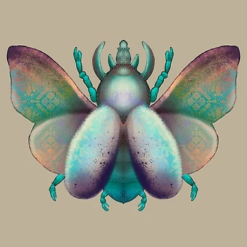 Artwork thumbnail, Beetle In Flight Pastel Pattern Fantasy by FoxTreeDesign