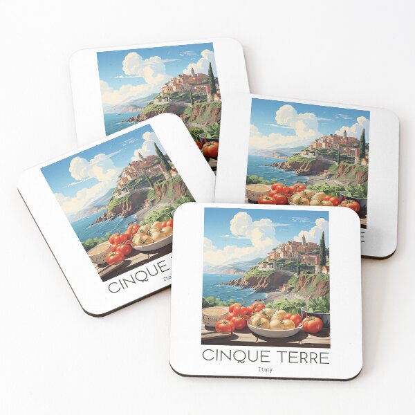 Item preview, A Vintage Travel Illustration of Cinque Terre - Italy  designed and sold by GoodOldVintage.