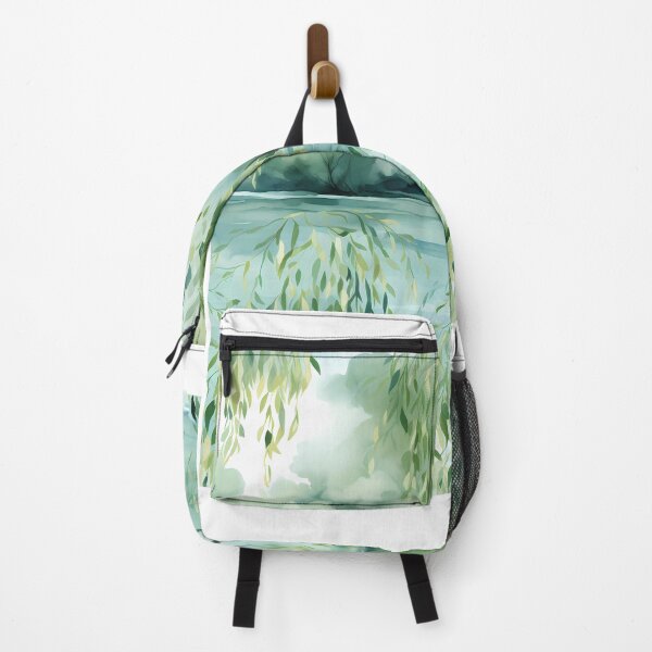 Item preview, Green Watercolor Floral Tranquil Lakeside designed and sold by BloomPattern.