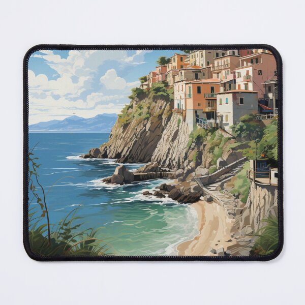 Item preview, A Vintage Travel Illustration of Cinque Terre - Italy  designed and sold by GoodOldVintage.