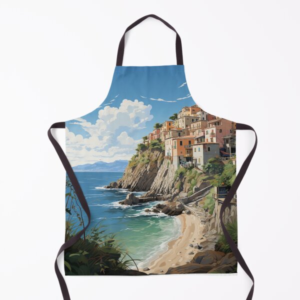 Item preview, A Vintage Travel Illustration of Cinque Terre - Italy designed and sold by GoodOldVintage.