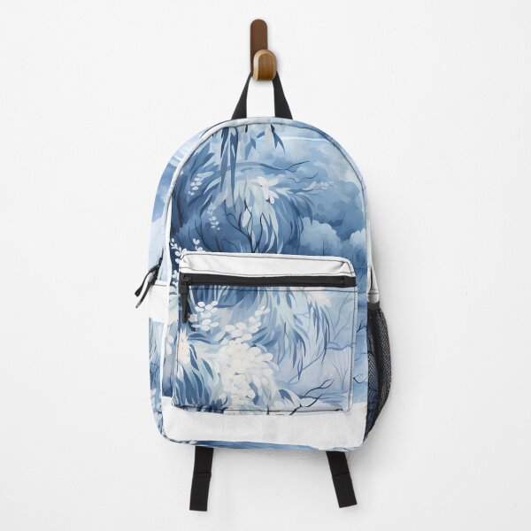 Item preview, Dark Blue Watercolor Floral Tranquil Lakeside designed and sold by BloomPattern.