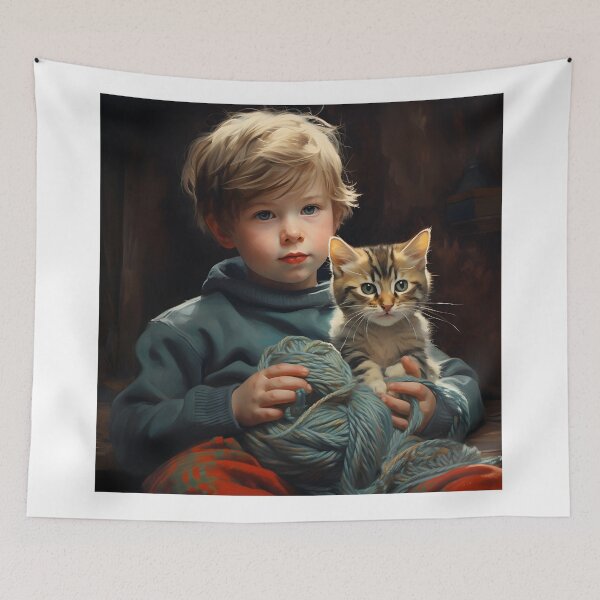 Item preview, A boy and his cat friend. designed and sold by KandaShopTH.