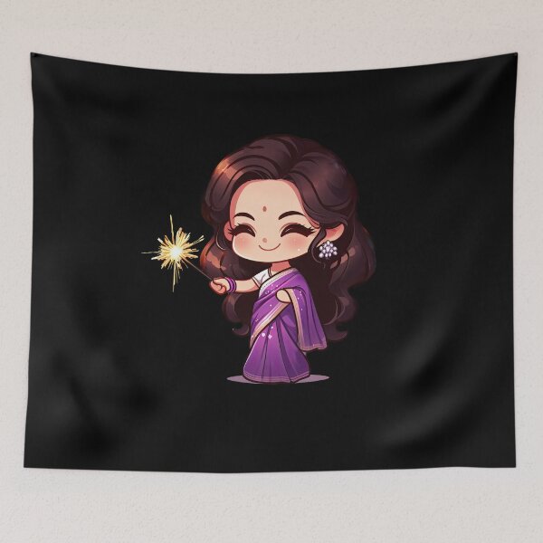 Item preview, Happy Diwali Girl designed and sold by pixclipart.
