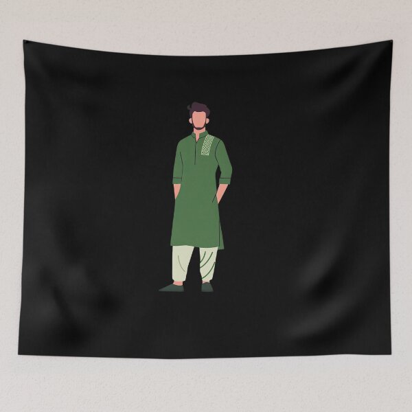Item preview, Man in Green Salwar Kameez designed and sold by pixclipart.