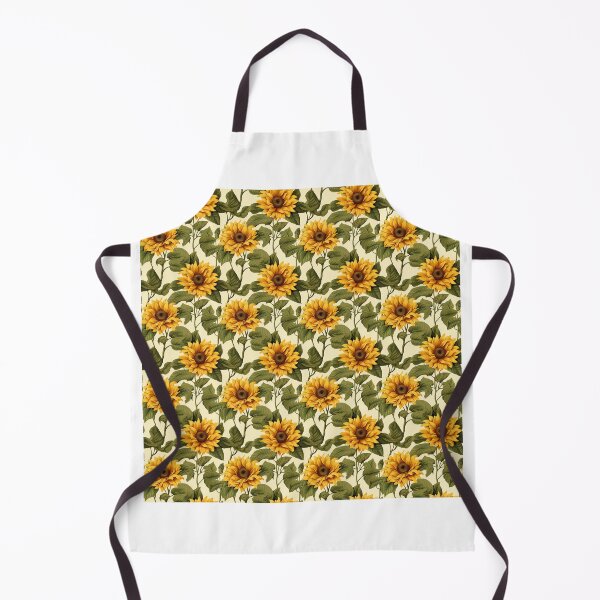 Item preview, Yellow Vibrant Sunflower Botanical Illustration Pattern designed and sold by BloomPattern.