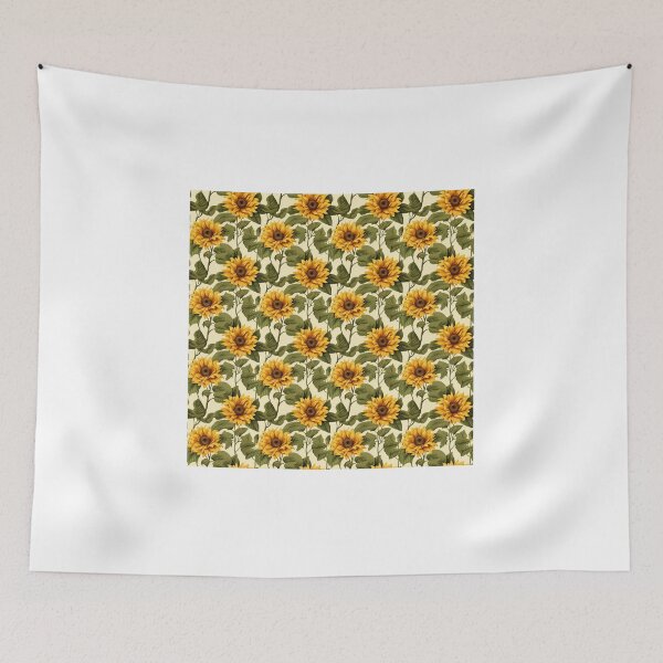 Item preview, Yellow Vibrant Sunflower Botanical Illustration Pattern designed and sold by BloomPattern.