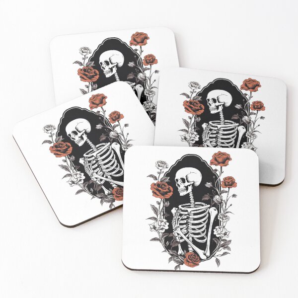 Item preview, Skeleton surrounded by flowers designed and sold by szpoposz.