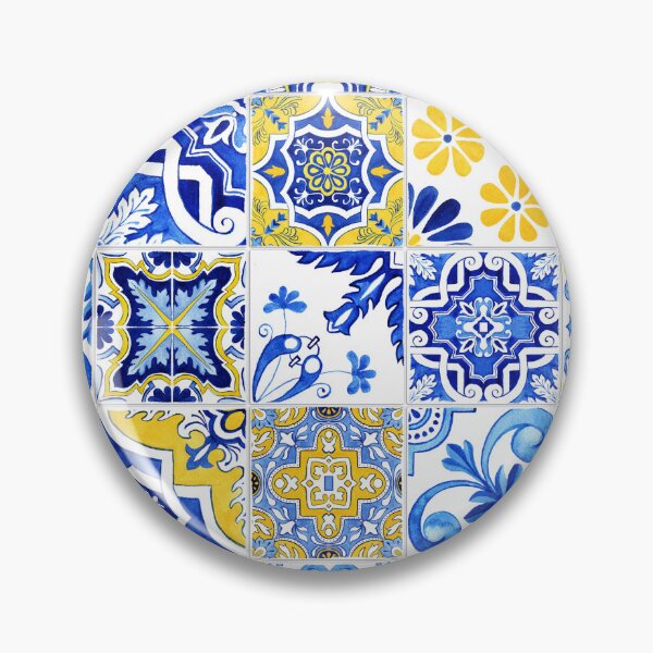 Item preview, Blue and Yellow Portuguese Tile designed and sold by Vânia Rocha.