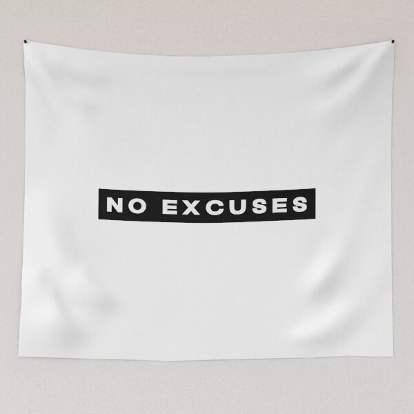 Item preview, No Excuses Gym Motivational Quote designed and sold by Jesticker.