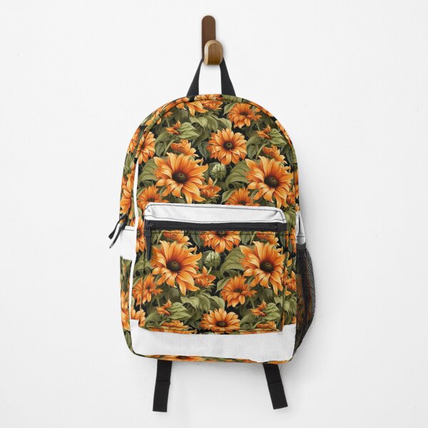 Item preview, Orange Vibrant Sunflower Botanical Illustration Pattern designed and sold by BloomPattern.