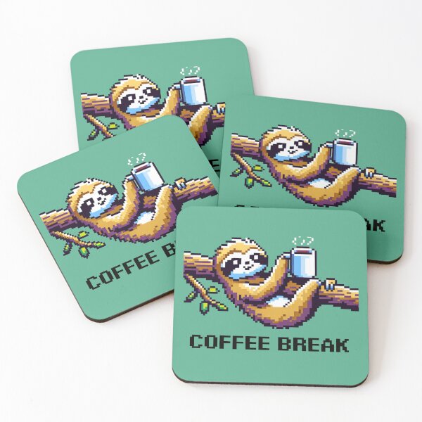 Item preview, Sloth Coffee Break designed and sold by PixelPunkster.