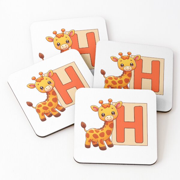 Item preview, Giraffe Monogram Letter H designed and sold by Lyssarien.
