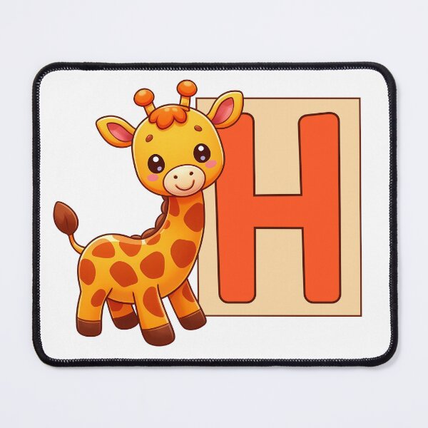 Item preview, Giraffe Monogram Letter H designed and sold by Coffee Lifestyle.