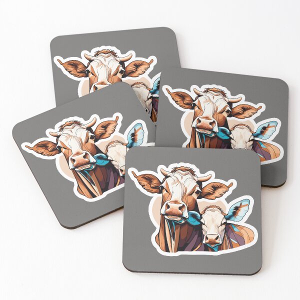 Item preview, Guernsey Cow Retro Vintage watercolor  With a Calf and Tree designed and sold by sadedream.
