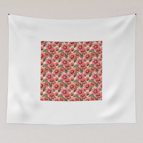 Item preview, Pink Vibrant Sunflower Botanical Illustration Pattern designed and sold by BloomPattern.