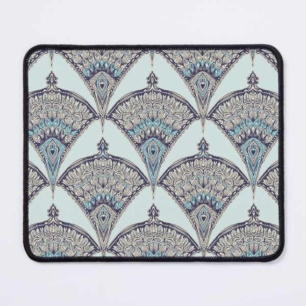 Item preview, Deco Doodle in Aqua, Cream & Navy Blue designed and sold by micklyn.